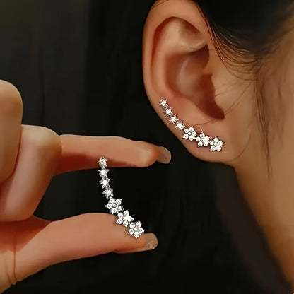 Sequin Floral Drop Earrings