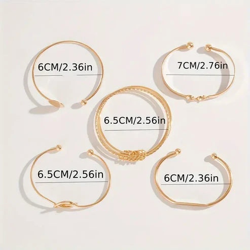Knotted Elegance Bracelet Set | Gold