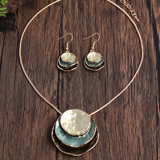 Boho Enamel Necklace and Earring Set