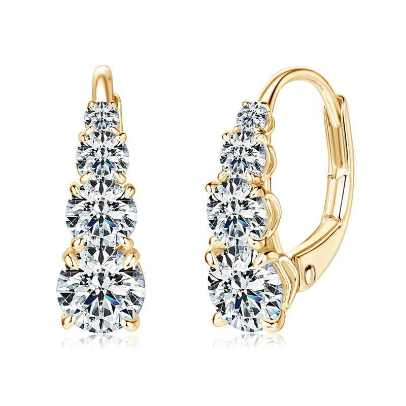 Carol four stone earrings | Golden