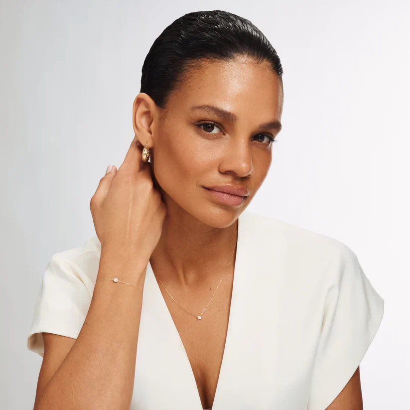 Cléa Moissanite Stone Bracelet | Golden