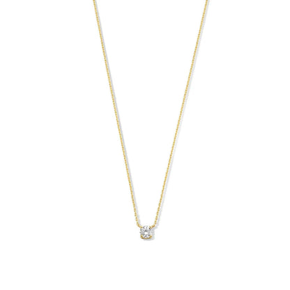 Cléa Moissanite Stone Necklace | Golden