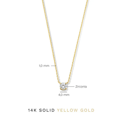 Cléa Moissanite Stone Necklace | Golden