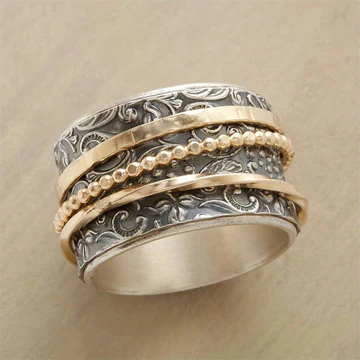 Antique Vintage Gold And Silver Ring