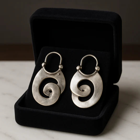 Irregular Vintage Silver Earrings