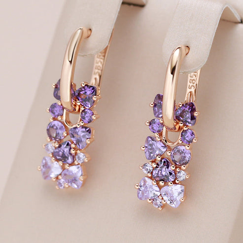 18-Karat Rose Gold Earrings with Amethysts